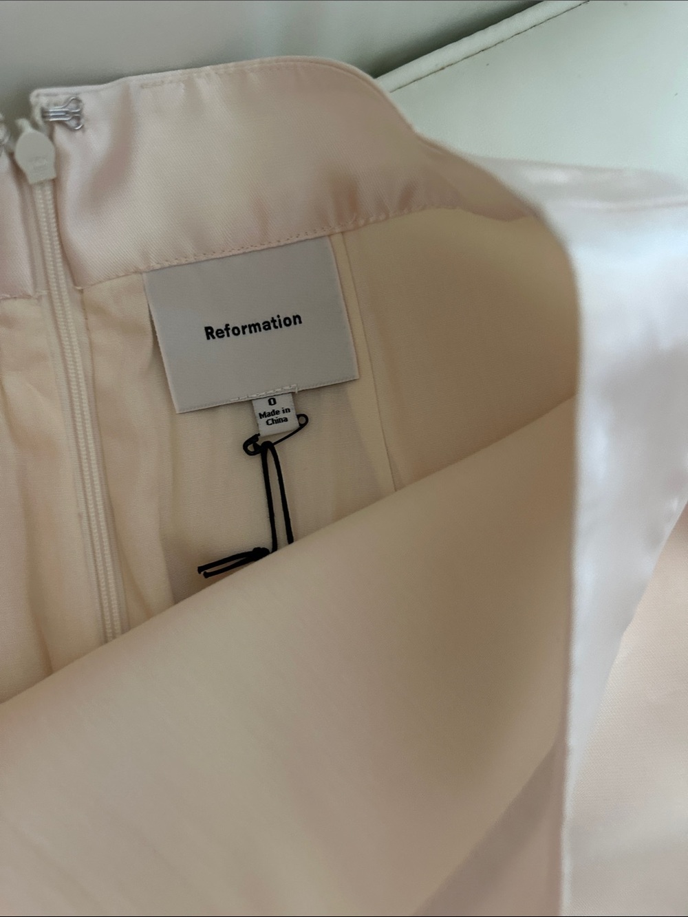 Reformation Satin lydia Midi Skirt in Light Beige - Picture 4 of 5